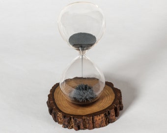 Temporizador de arena magnético con base de nogal Live Edge