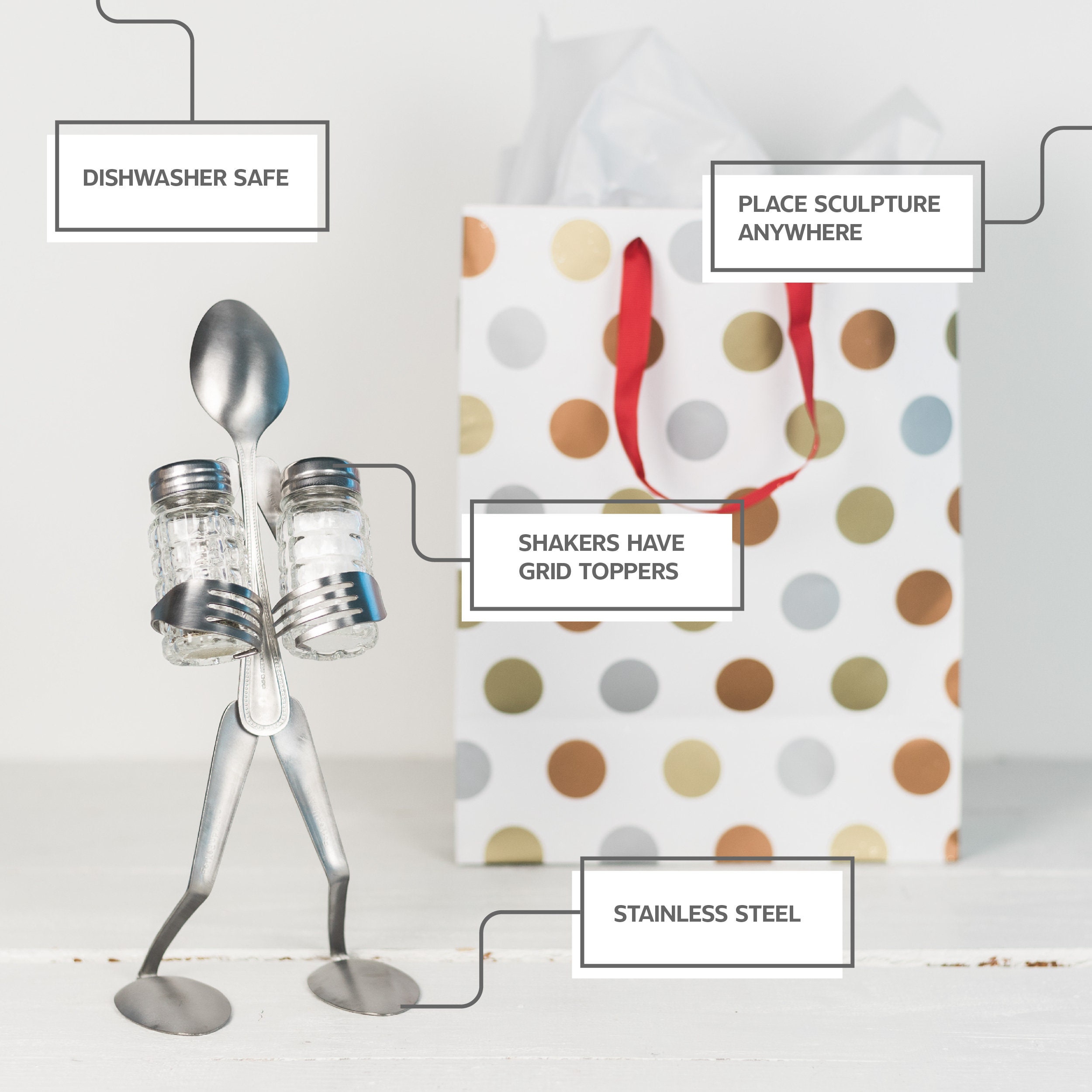 Christmas Giftssalt and Pepper Kitchen Table Decormetal Art Etsy