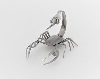 Metal Insects Sculpture, Boyfriend Husband Birthday, Gift For Him, Zodiak, Handmade Scorpion Sculpture, Sculpture Home Decor Art, Scorpion