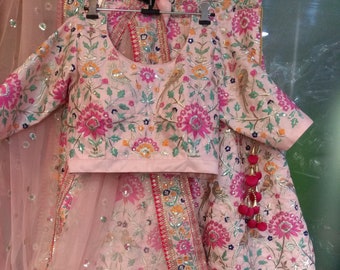 Lehenga Choli Dupatta Indian Pakistani Designer Baby Pink Etsy
