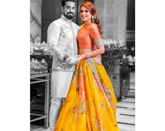 floral print ghagra choli