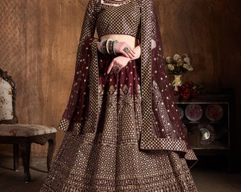 Maroon Lehenga Choli for Women Ready to 