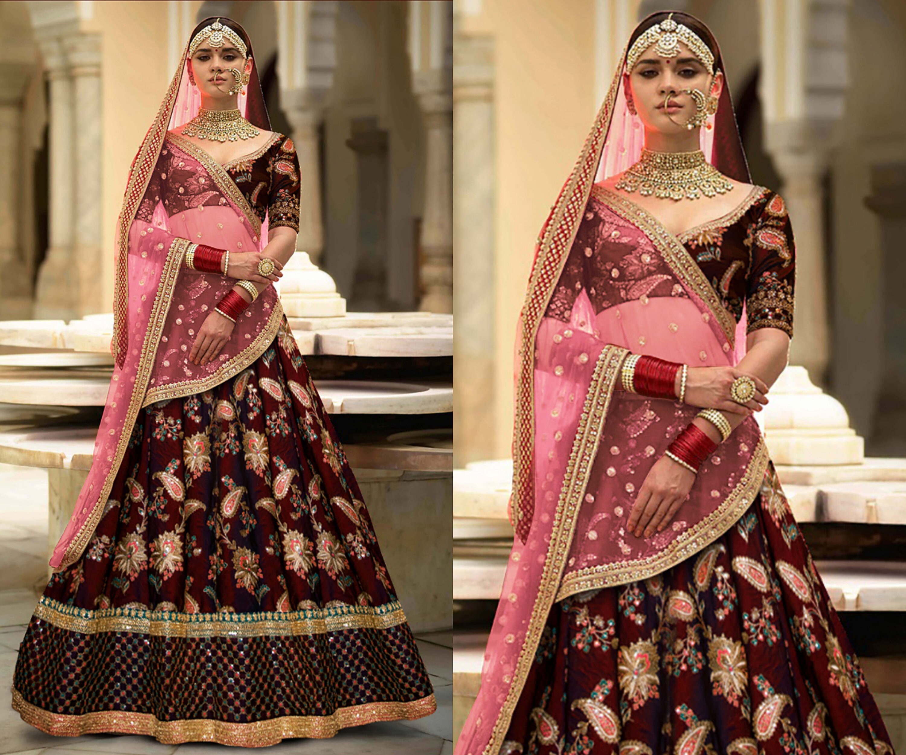 Sabyasachi maroon lehenga Clearance