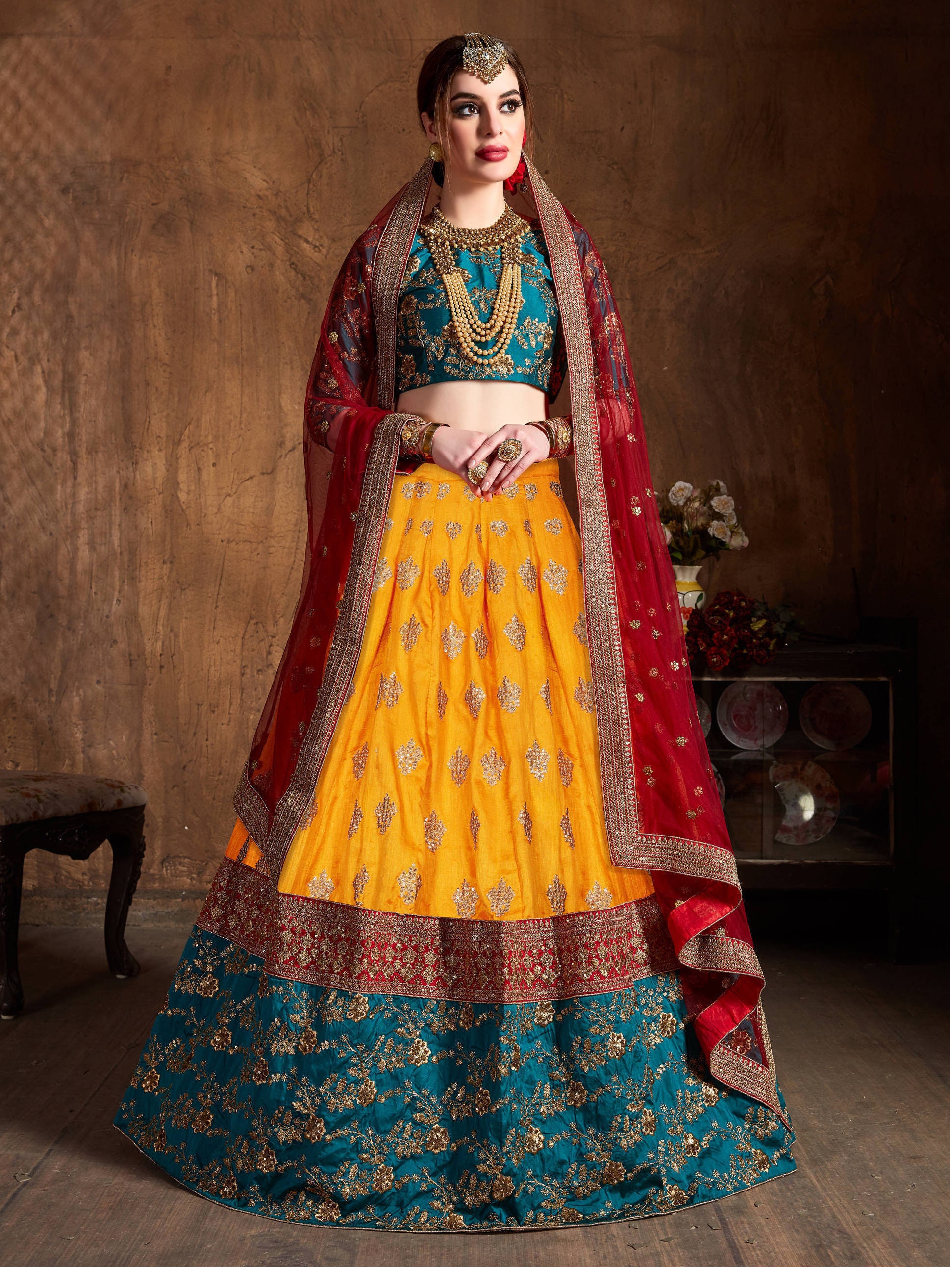 Mustard Yellow Embroidered Designer Lehenga Choli for Women Etsy