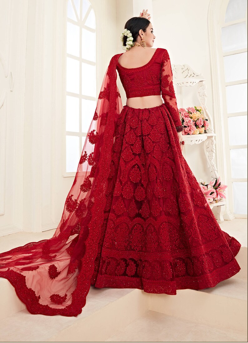 lehenga net dupatta style