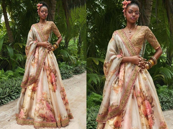 Off-white Lehenga Choli for Women Ready 