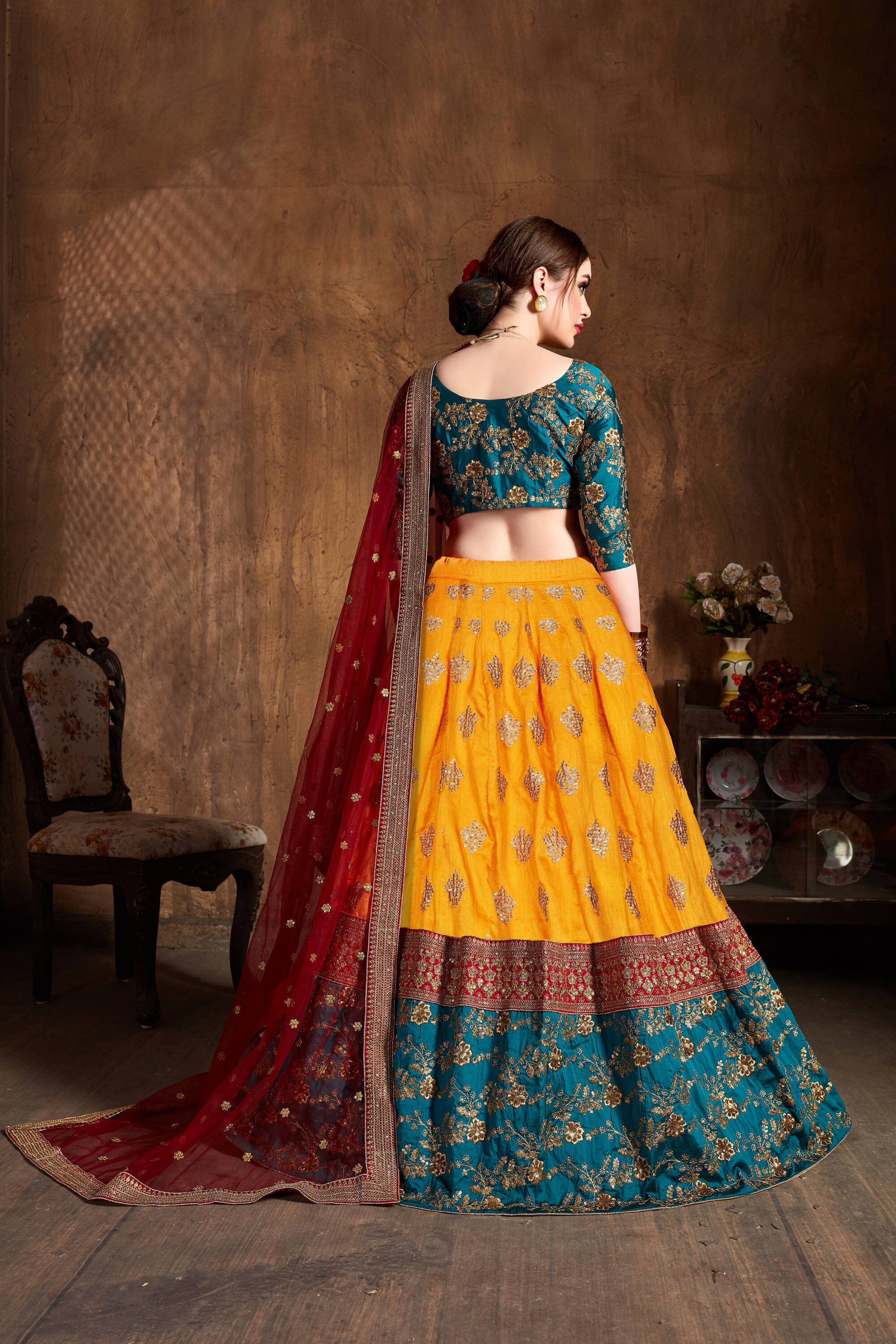 Mustard Yellow Embroidered Designer Lehenga Choli for Women Etsy