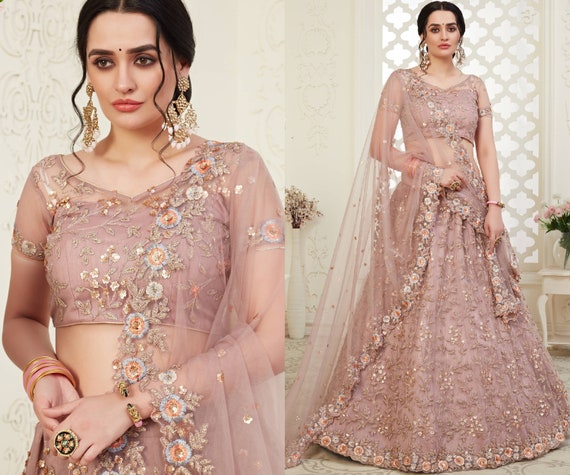 rose gold lengha