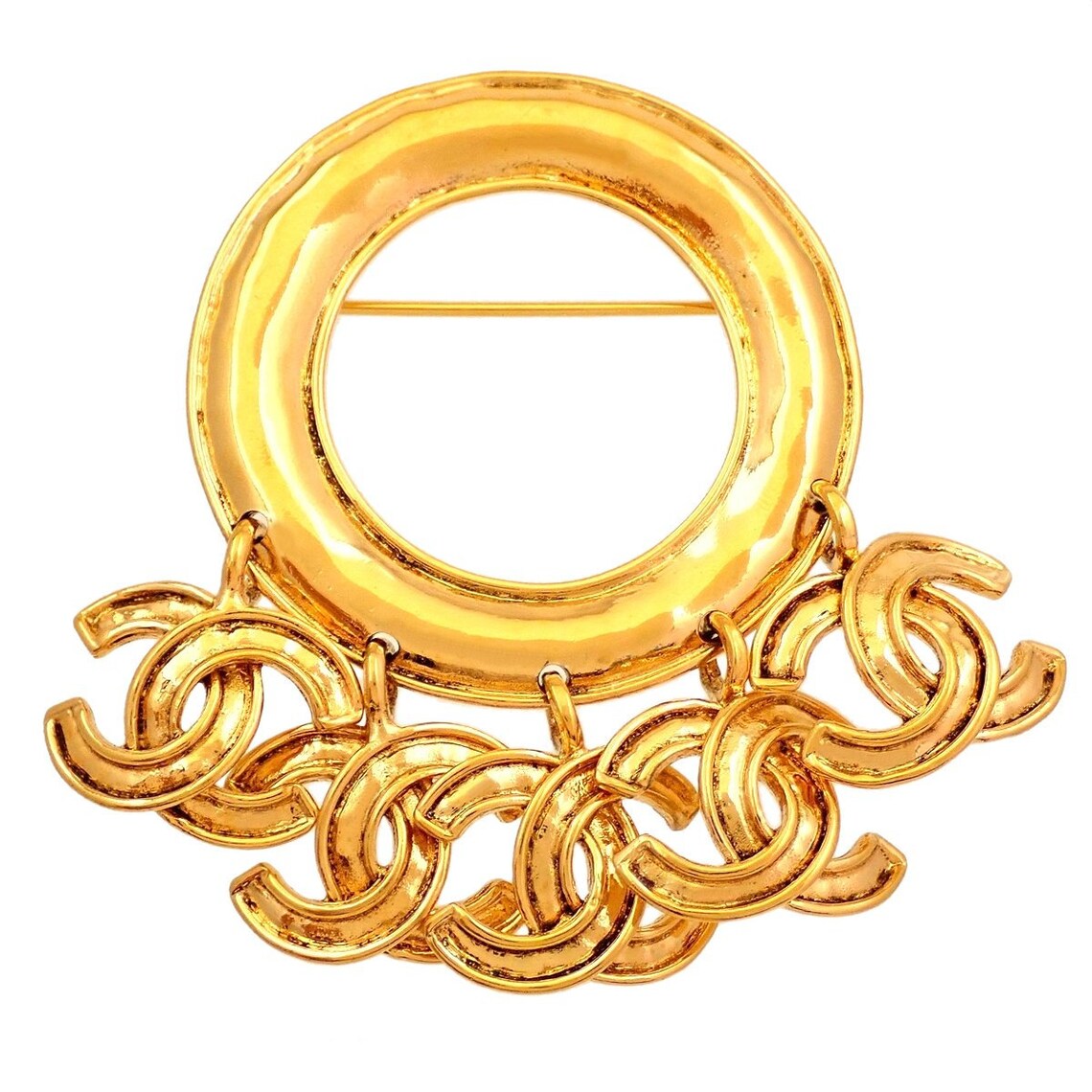 Authentic Vintage Chanel pin brooch CC logo double C hoop Etsy