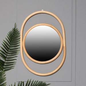 Rattan Mirror Round Natural Decoration - Etsy