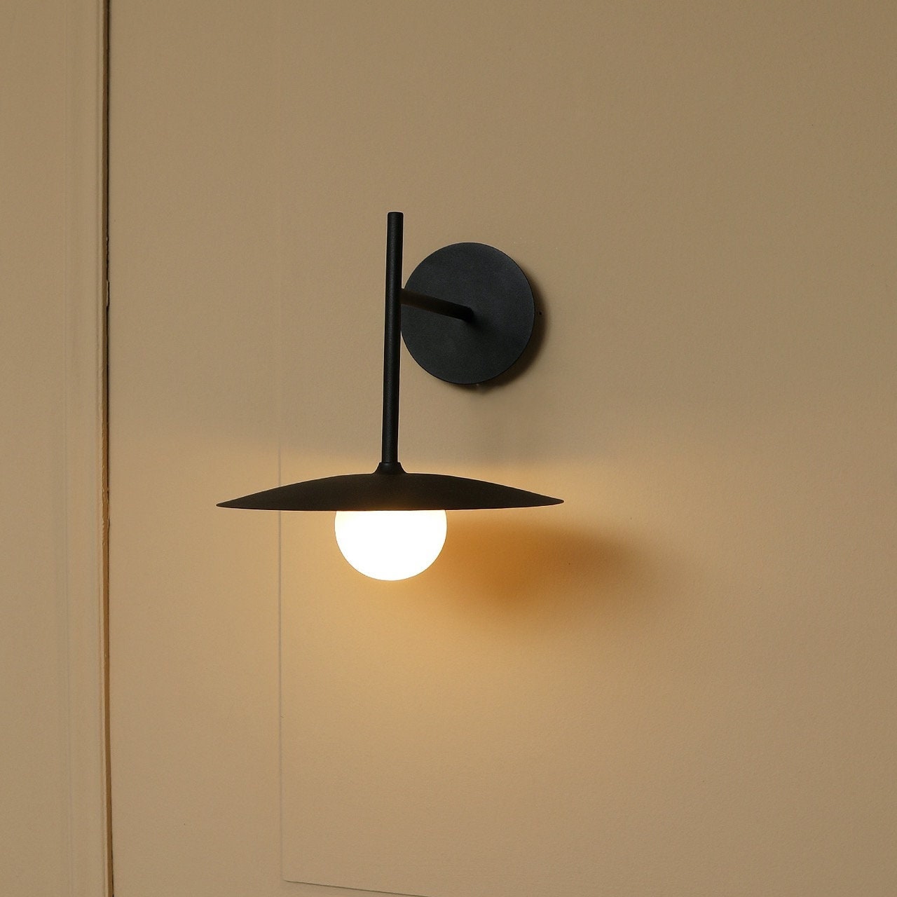 LIAPI Light Minimal Modern Wall Sconce Minimal Shade Glass Globe