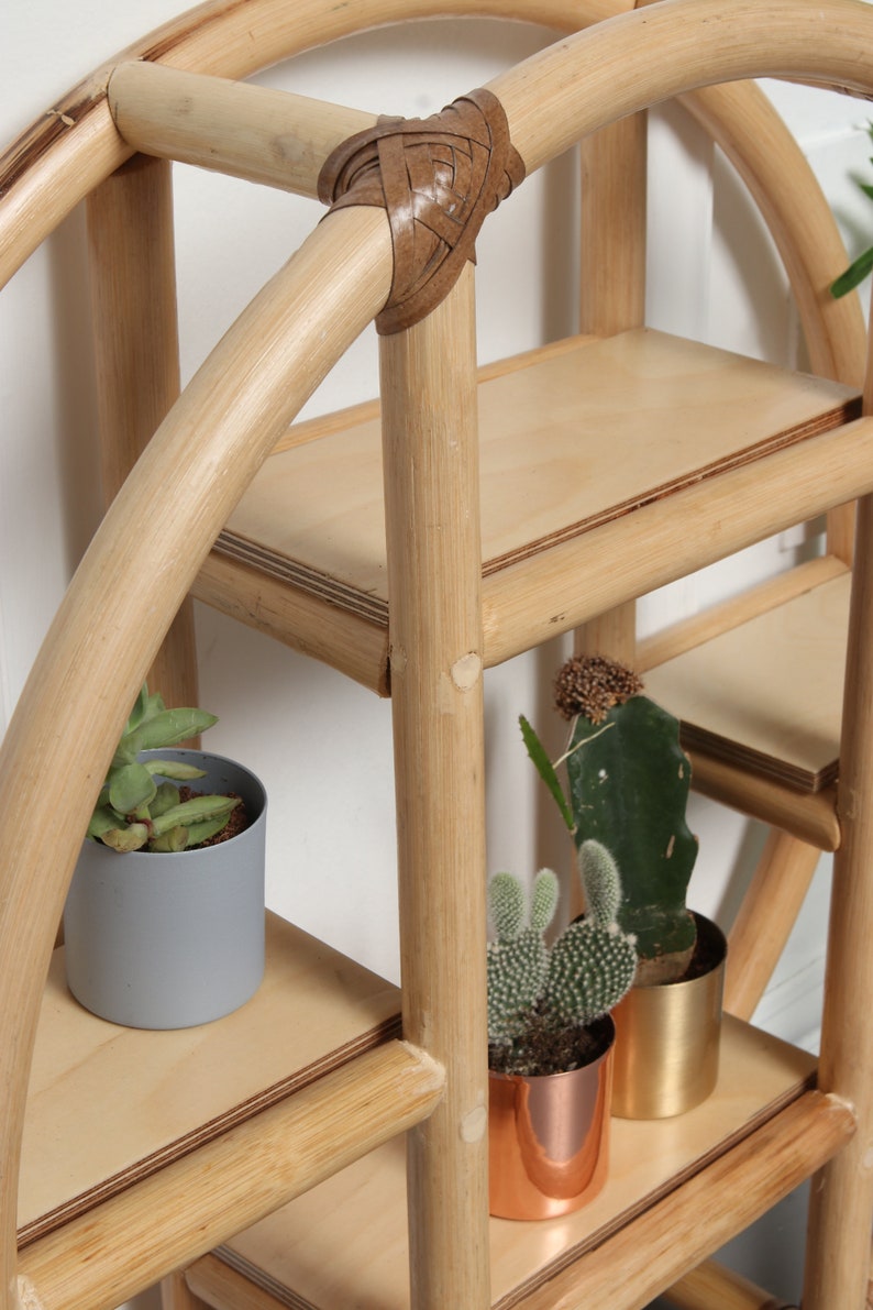 SHELF CONTROL Rattan Shelf Round Natural Decoration Etsy
