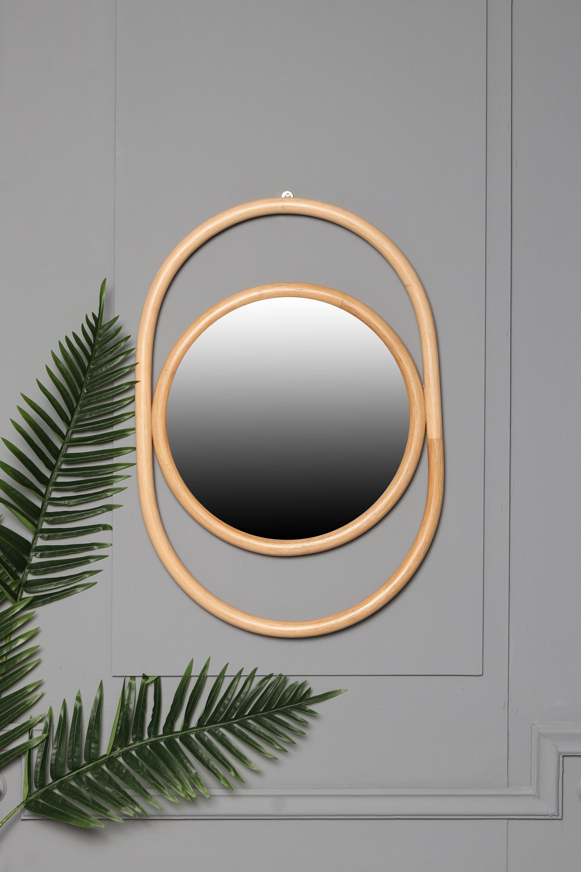 Rattan Mirror Round Natural Decoration Etsy