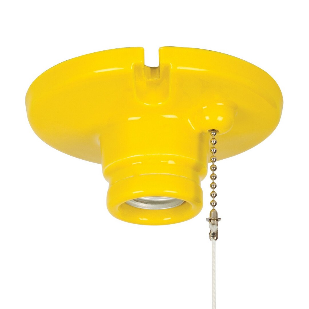 ASMAA Ceiling Porcelain Lampholder With Pull Switch, E27, White or