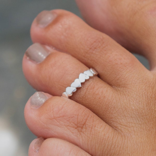 Silver Plated Heart Toe Ring | Handcrafted by Pineapple Island, Elegant Minimalist Style, Adjustable Toe Ring