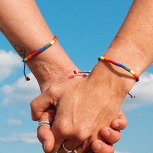 Just Like Us Woven Pride Bracelet by Pineapple Island Handmade Braid Jewelry, Rainbow Pride Wristwear LGBTQ Pride Bracelet image 1