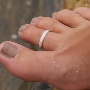 Textured Minimalist Toe Ring by Pineapple Island Silver Plated Toe Ring, Get Your Toes Beach-Ready Handmade Jewelry image 1