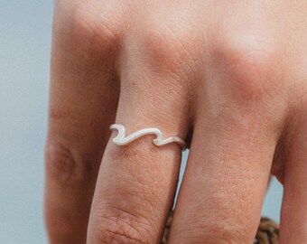 Double Wave Surfer Girl Ring - Stacking And Adjustable | Handmade by Pineapple Island, Ocean & Surf Inspired Jewelry Beach Boho Accessories