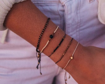 Conjunto de pulseras de cuentas de oro: Boho, pulseras de la amistad, elementos esenciales hechos a mano creados por Pineapple Island / Regalo perfecto para ella