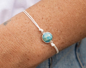 Beach Vibes: Turquoise Bead Bracelet, Handcrafted Surf Chic | Turquoise Stone Stackable Bracelet by Pineapple Island