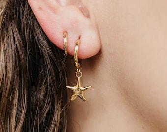 Starfish Hoop Earrings: Waterproof Charm Jewellery