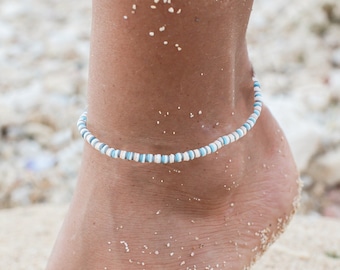 Avalon Clay kralen enkelbandje - Surf & Beach Boho sieraden van Pineapple Island | Kraal enkelbandje, enkelbandje voor vrouw