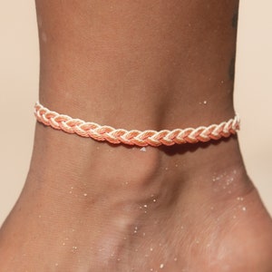 Piha Braided Anklet by Pineapple Island | Handmade Jewellery created with Surf-Inspired Colours | Simple Ankle Bracelet Design
