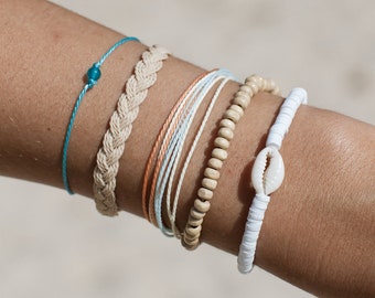 Palmilla Handmade Bracelet Set | Handmade Bracelet Set for Surfers and Beach Lovers, Handmade in Bali by Pineapple Island