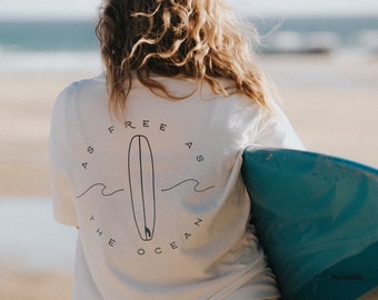T-shirt style surf, t-shirt inspiré de l'océan par Pineapple Island | Imprimé respectueux de l'environnement, coupe décontractée, design unisexe