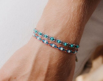 Handmade Beaded Friendship Bracelet: Surf Jewelry