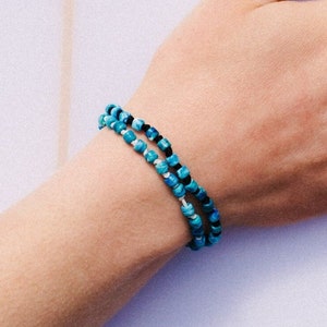 Recycled Plastic Ocean Bracelet: Charity Beaded Jewellery for Surfers Against Sewage | Handmade Bead Bracelet, Gift for Her or Him
