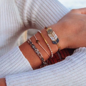 Bondi Bead Bracelet Set by Pineapple Island | Perfect for Beach Days | Handmade Jewelry for Her | Freindship Bracelet Set | Gold Beaded