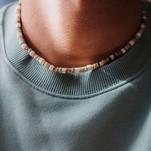 Laut turkooishouten ketting | Kralenketting, surferketting, strandsieraden, verstelbare ketting, surfsieraden, cadeaus voor mannen