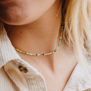 Minimalist Bead Choker: Handmade Jewelry for Women | Pineapple Island Boho Style, Handmade Necklace Choker
