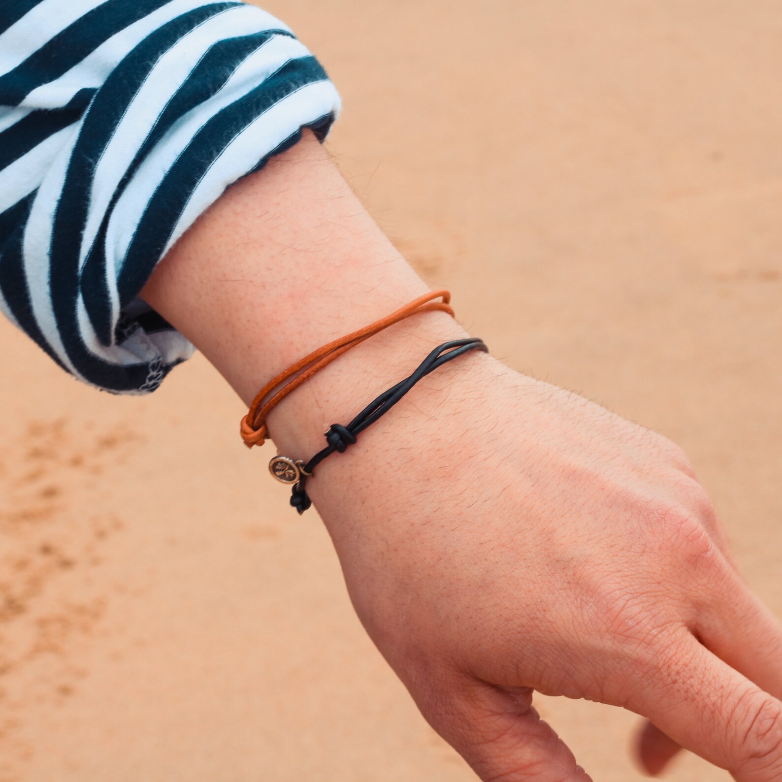 Leather bracelet Surf style Handmade surf bracelet Handmade Etsy