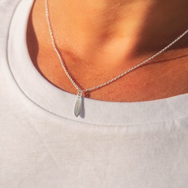 Surfboard Charity Necklace - Ocean Inspired Jewelry by Pineapple Island | Surfer Statement Piece, Silver-Plated Beach Charm