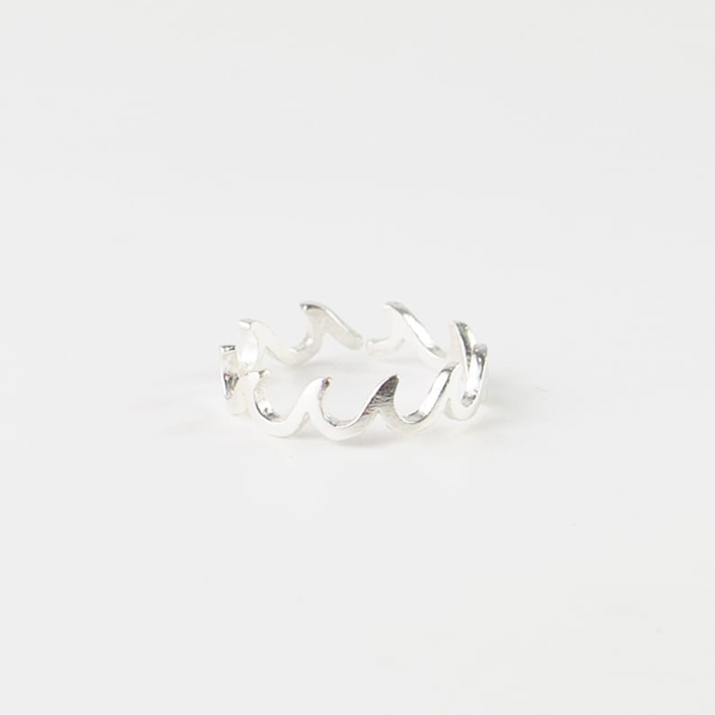 Crashing Wave Toe Ring by Pineapple Island Silver Plated Toe Ring Designed as the Perfect Beach Accessory Surfer Style Toe Ring image 2
