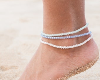 Marley Glass Bead Anklet - Handmade Surfer Style, Beach Boho Jewelry by Pineapple Island |  Boho Anklet, Perfect Gift for Her