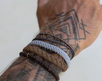 Koh Lanta Men's Bracelet Set: Surf's Up with Handmade Woven & Beaded Jewelry - Unique Gift for Him from Pineapple Island!