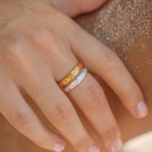 Minimalist Wave Ring by Pineapple Island: Adjustable Engraved Wave Ring for a Boho Beach Look, Embrace the Ocean Stacking Ring