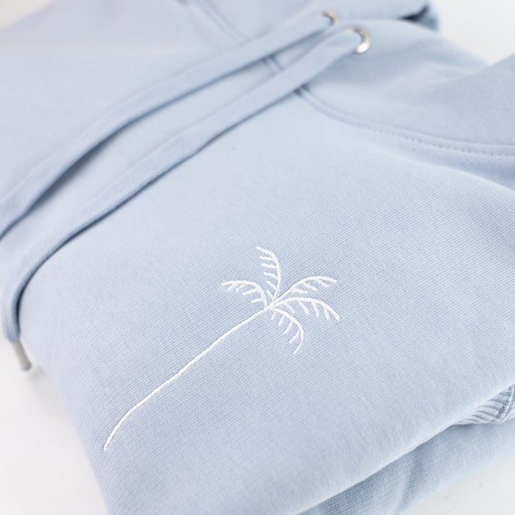 Palm Tree Embroidered Hoodie, Surf Hoodie, Comfy Hoodie, Organic Cotton, Recycled  Hoodie, Eco Friendly Clothing, Unisex, Pineapple Island - Etsy