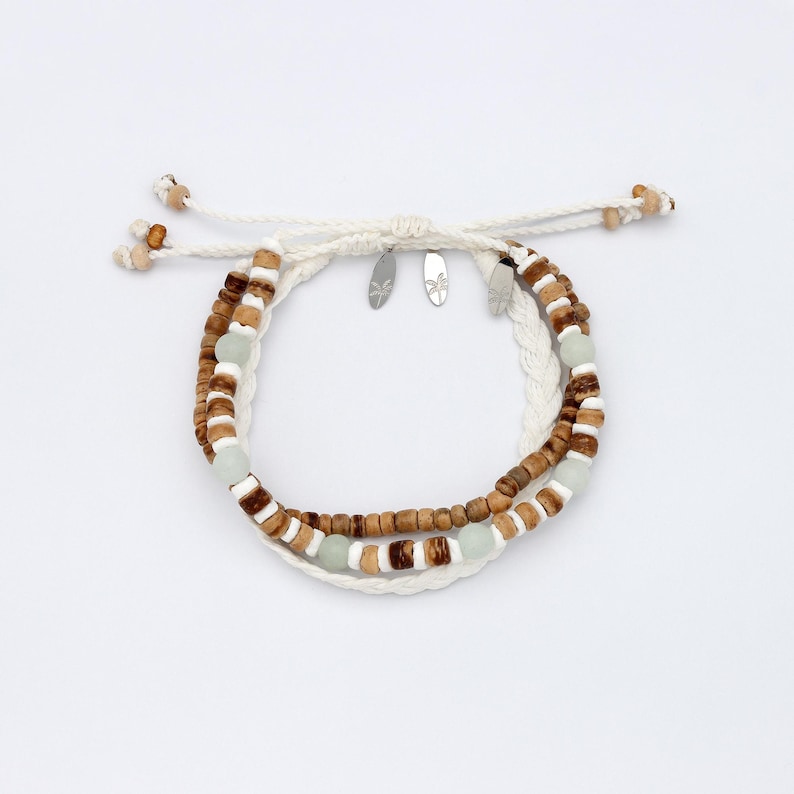 Deux Alpes Wood and Stone Bracelet Set - Off Piste Collection image 3