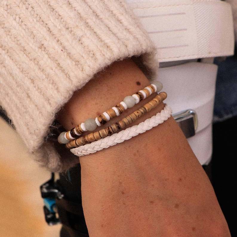 Deux Alpes Wood and Stone Bracelet Set - Off Piste Collection image 2