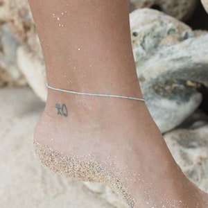Enamel Bead Anklet - Boho Beach Jewelry by Pineapple Island | Silver Plated Handmade Anklet, Dainty Ankle Bracelet Design