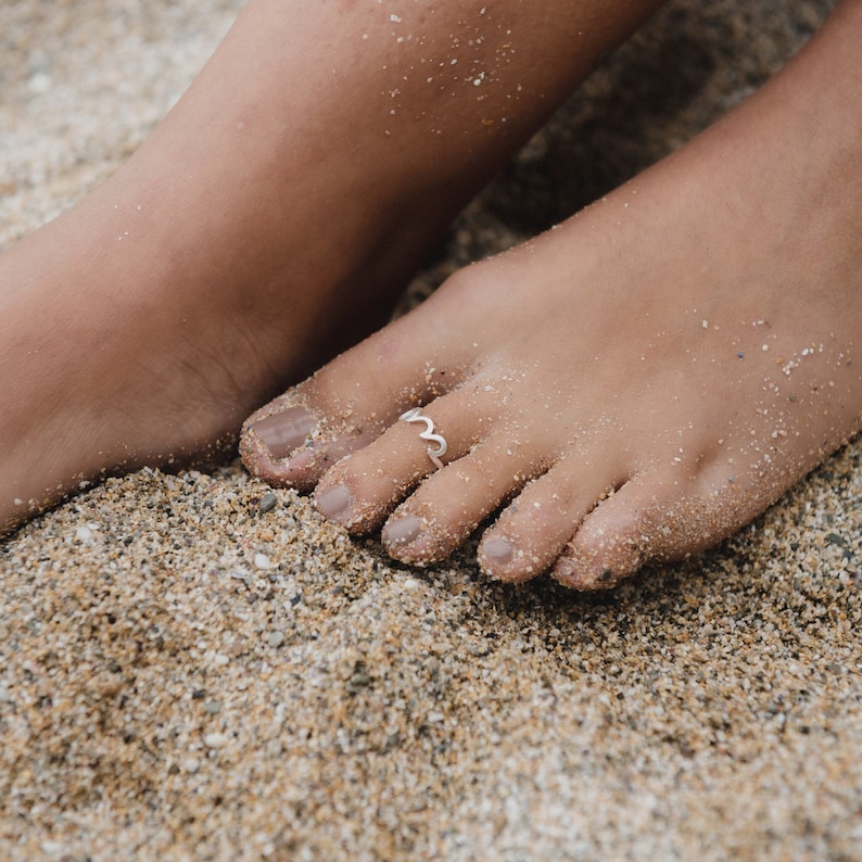 Crashing Wave Toe Ring by Pineapple Island Silver Plated Toe Ring Designed as the Perfect Beach Accessory Surfer Style Toe Ring image 1