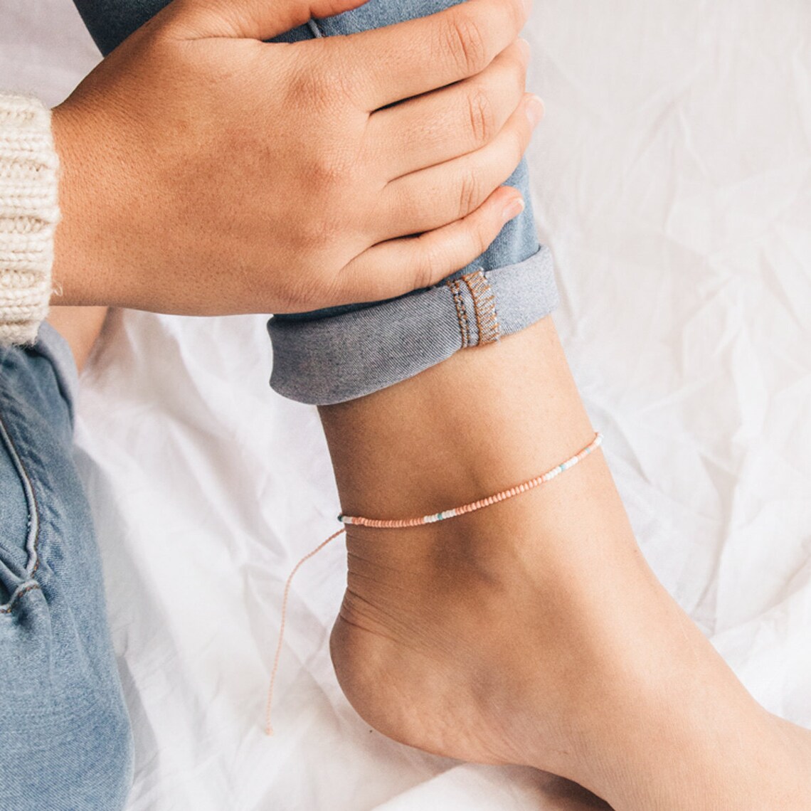 Beaded anklet Surf anklet Ankle bracelet Boho jewelry Etsy