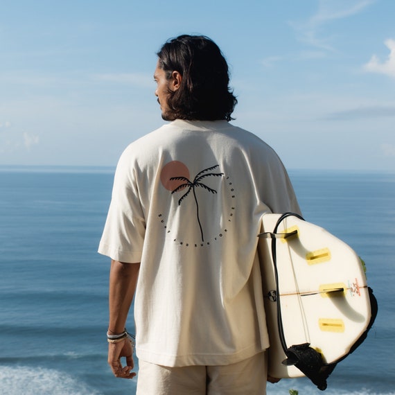 Surf & Sun Sustainable Oversized T-shirt, Surf T-shirt, Organic Cotton,  Ethical Clothing, Unisex T-shirt, Boho Clothing, Pineapple Island 