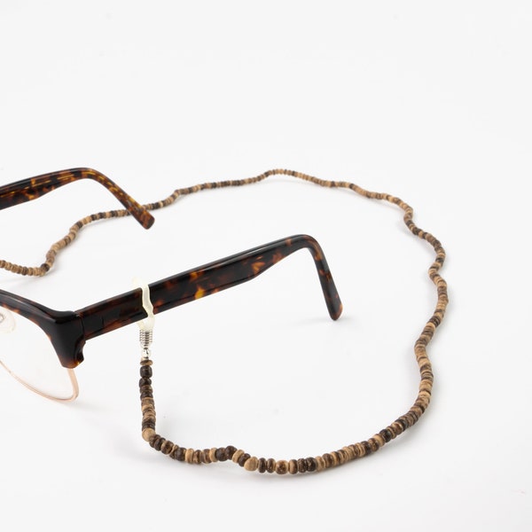 Pecatu Wood Bead Sunglass Chain | Handmade Sunglass Cords by Pineapple Island, Wooden Bead Eyewear Holder