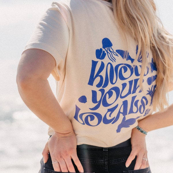 Sustainable Print T-Shirt | Know Your Locals with Surfers Against Sewage | Organic Cotton Tee by Pineapple Island, Charity Collaboration