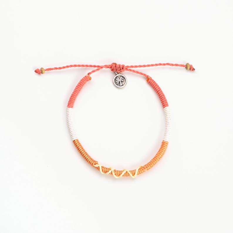 Braided Handmade Bracelet by Pineapple Island Handmade Friendship Bracelet for Men and Women Beachy Vibes Guaranteed Coral